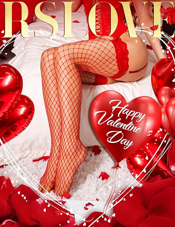 Lace Top Fishnet Thigh-High Stockings with Antiskid Silicone Sexy Stay Up Tights Pantyhose