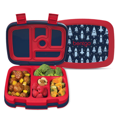 Kids Prints Leak-Proof, 5-Compartment Bento-Style Kids Lunch Box - Ideal Portion Sizes for Ages 3-7, Durable, Drop-Proof, Dishwasher Safe, & PFAS & BPA-Free Materials