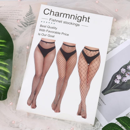 Womens High Waist Tights Fishnet Stockings Thigh High Pantyhose