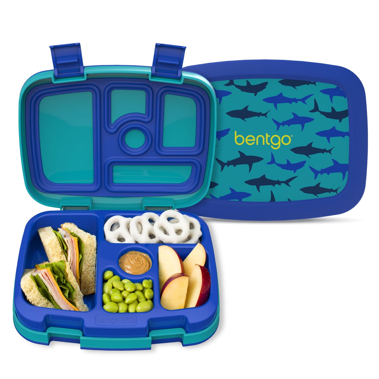 Kids Prints Leak-Proof, 5-Compartment Bento-Style Kids Lunch Box - Ideal Portion Sizes for Ages 3-7, Durable, Drop-Proof, Dishwasher Safe, & PFAS & BPA-Free Materials