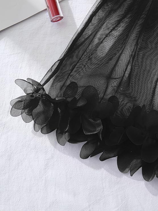 Sexy Ruffle Floral Skirt Underwire Mesh Sheer Lace Babydoll Lingerie Dress with Thong 2 Piece