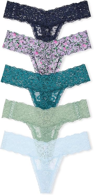 Victoria's Secret Women's Lace Thong Underwear, Panties for Women, Multi Pack