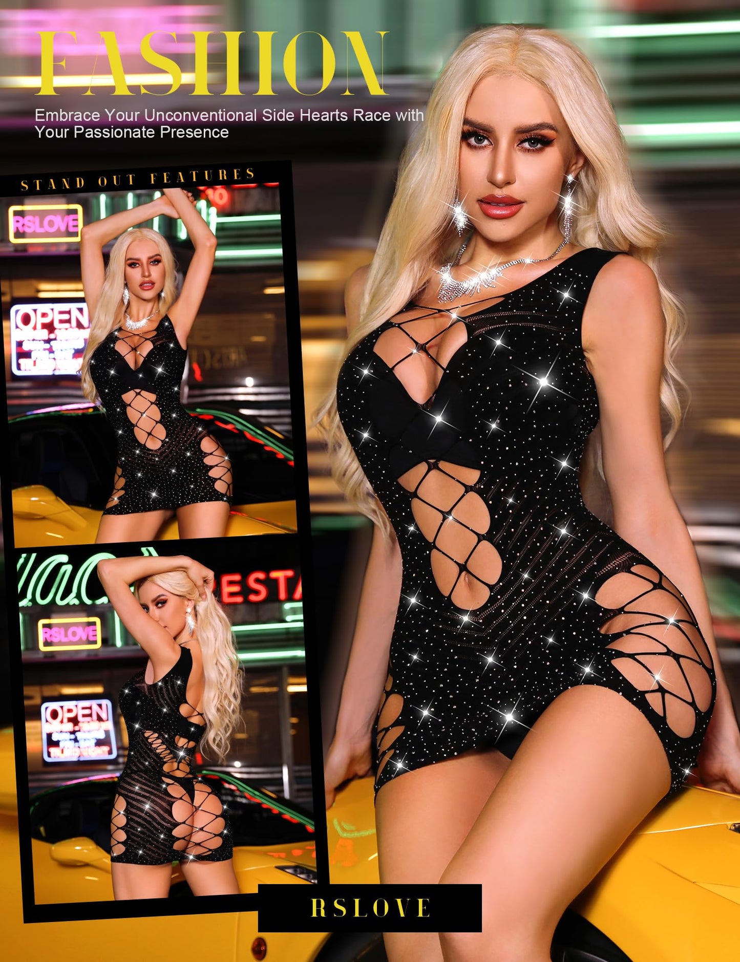 Fishnet Lingerie Mesh Chemise Babydoll Bodysuit Lace Smock Lingerie for Women