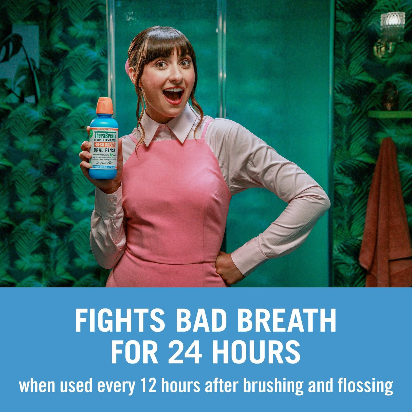 TheraBreath Fresh Breath Mouthwash, Alcohol-Free, 16 Fl Oz (Pack of 2)