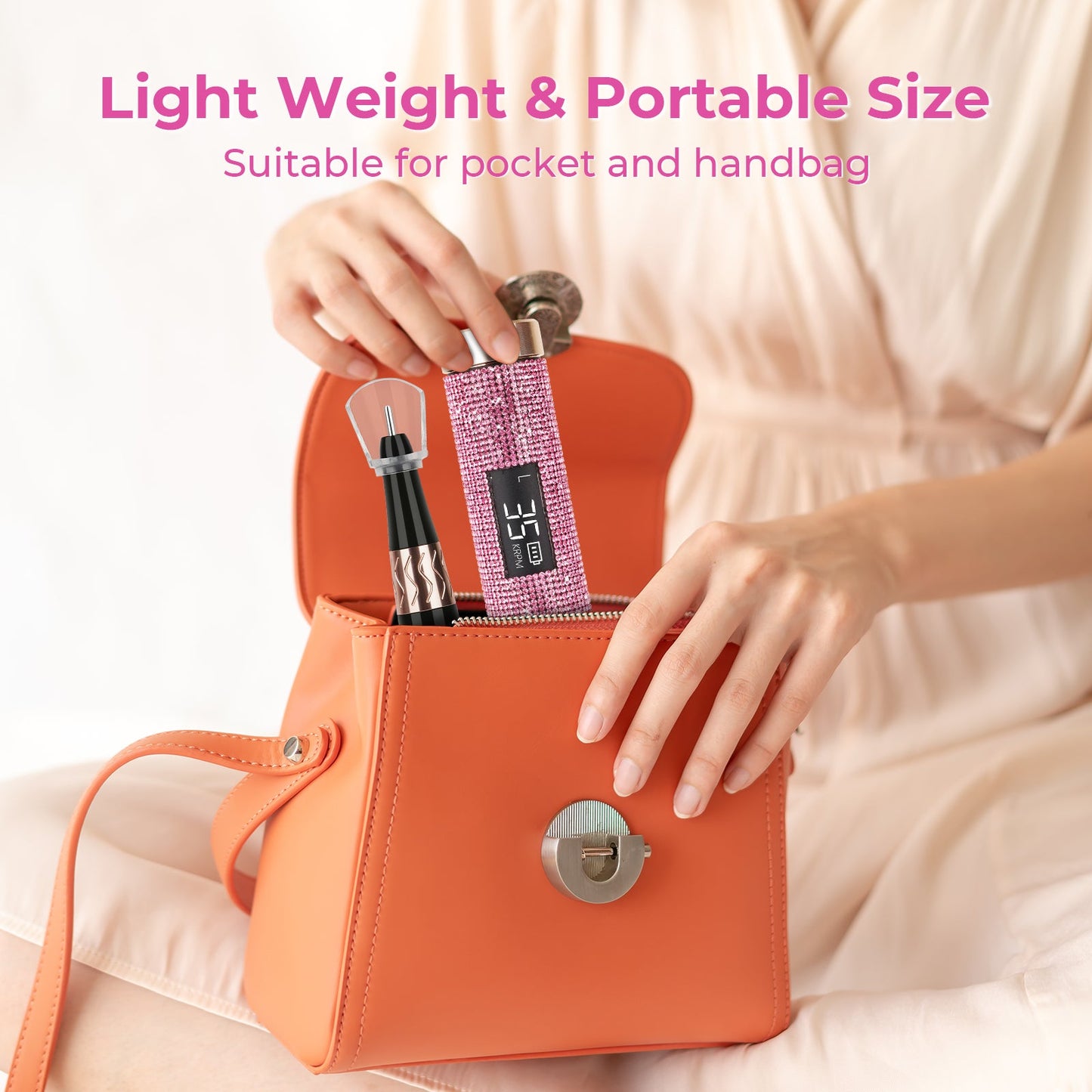 Wand Lite Nail Drill - Pink Diamond - 35,000 RPM Rechargeable