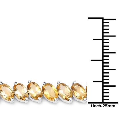 18.06 Carat Genuine Citrine .925 Sterling Silver Bracelet
