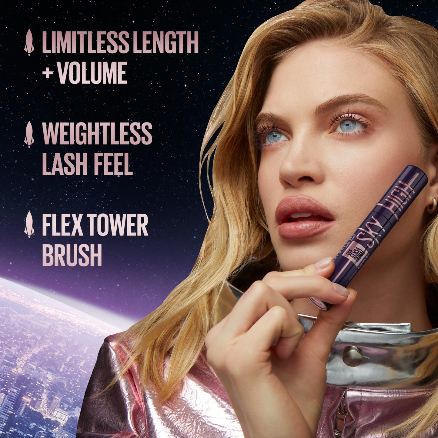 MAYBELLINE Sky High Glitter Mascara, Diamond Effect Eye Makeup for Lashes and Brows