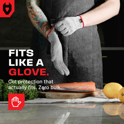 Premium Cut Resistant Gloves Food Grade — 100% Food Safe — Level 5 Meat Cutting Glove for Chefs & Butchers — Perfect Mandoline Glove or Oyster Shucking Gloves with Superior Comfort & Dexterity