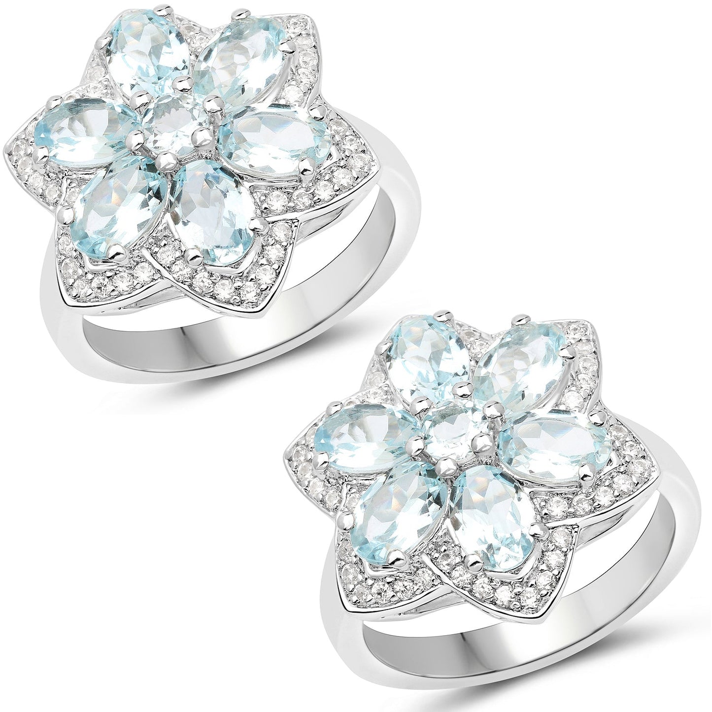 2.88 Carat Genuine Aquamarine .925 Sterling Silver Ring