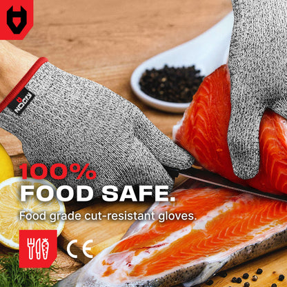Premium Cut Resistant Gloves Food Grade — 100% Food Safe — Level 5 Meat Cutting Glove for Chefs & Butchers — Perfect Mandoline Glove or Oyster Shucking Gloves with Superior Comfort & Dexterity