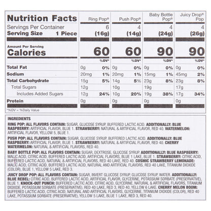 Candy Variety Pack, 18 Count Assorted Lollipops