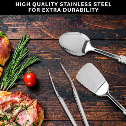Stainless Steel Kitchen Utensils Set - Heat-Resistant Silicone & Nonstick Tools