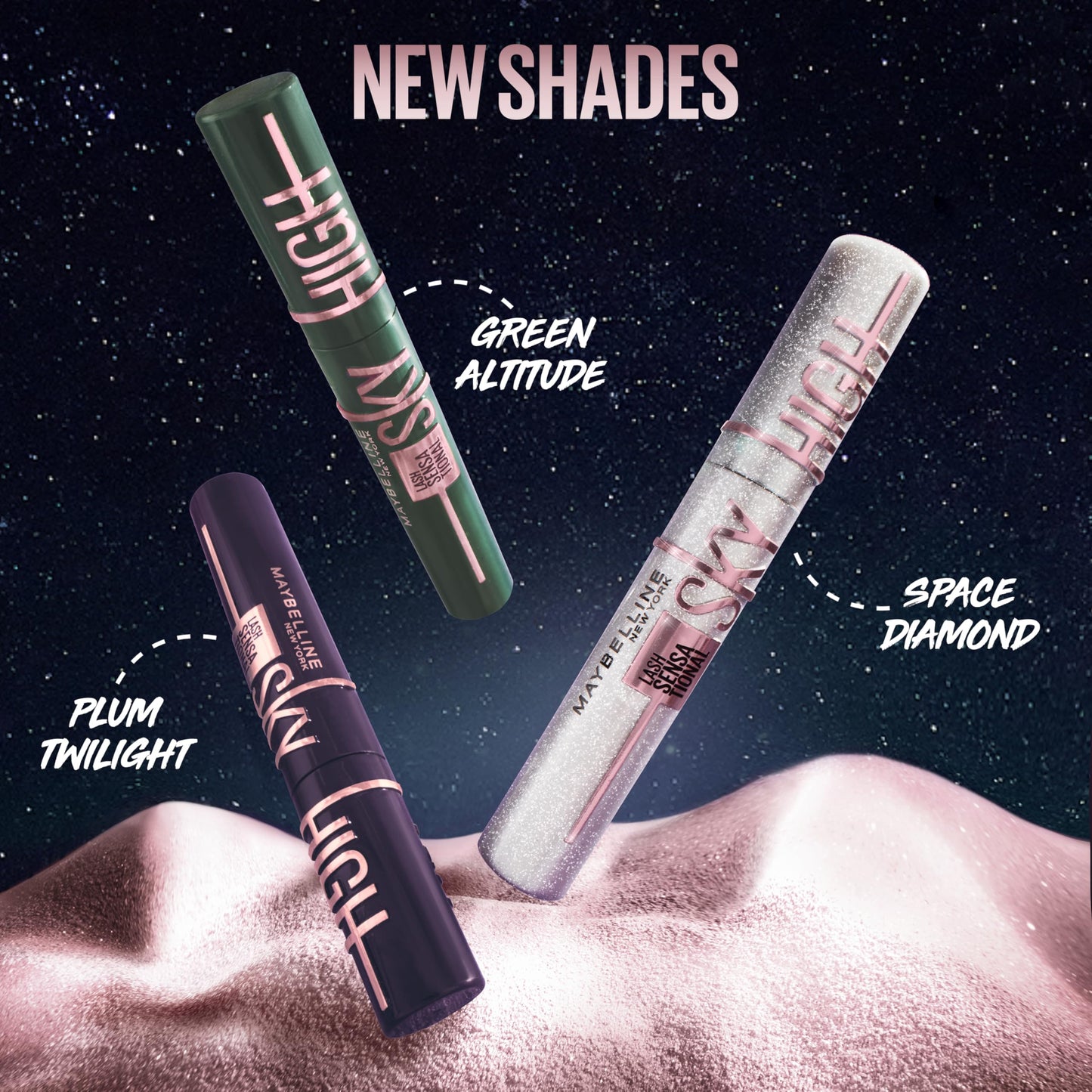 MAYBELLINE Sky High Glitter Mascara, Diamond Effect Eye Makeup for Lashes and Brows