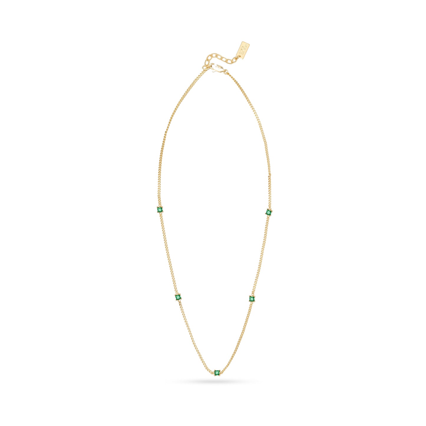 AC Gold Plated Necklace with Colored Zircon Gemstone