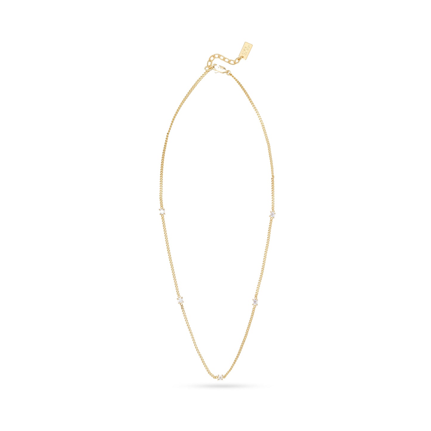 AC Gold Plated Necklace with Colored Zircon Gemstone