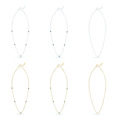 AC Gold Plated Necklace with Colored Zircon Gemstone