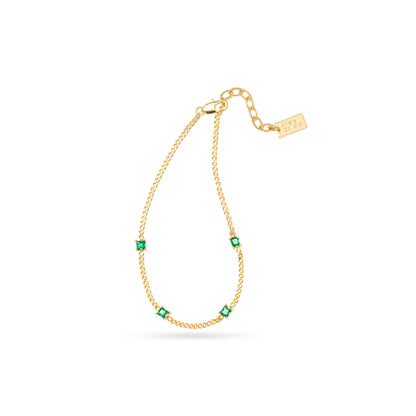 AC Gold Plated Bracelet with Colored Zircon Gemstone