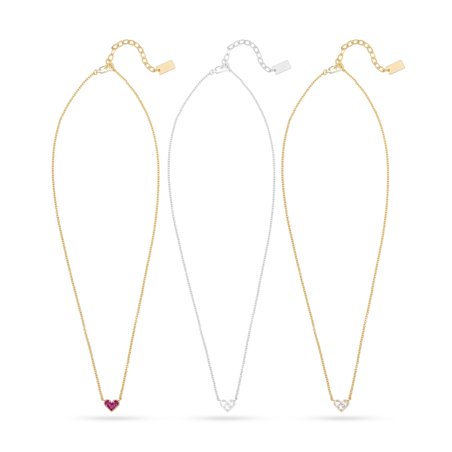 AC Heart Necklace with Gemstone