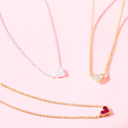 AC Heart Necklace with Gemstone