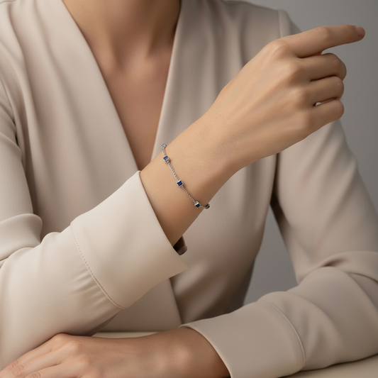 AC Gold Plated Bracelet with Colored Zircon Gemstone