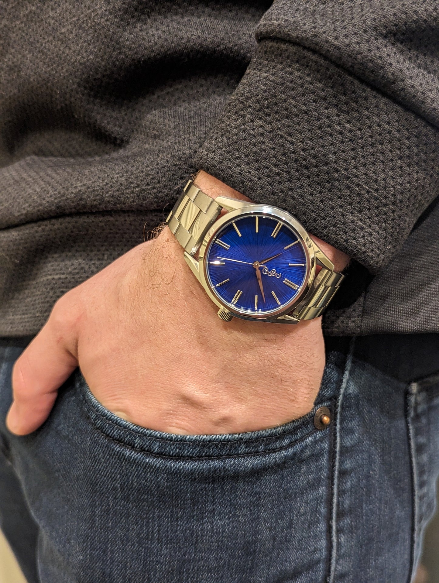 wristwatch Blue Sunburst Watch