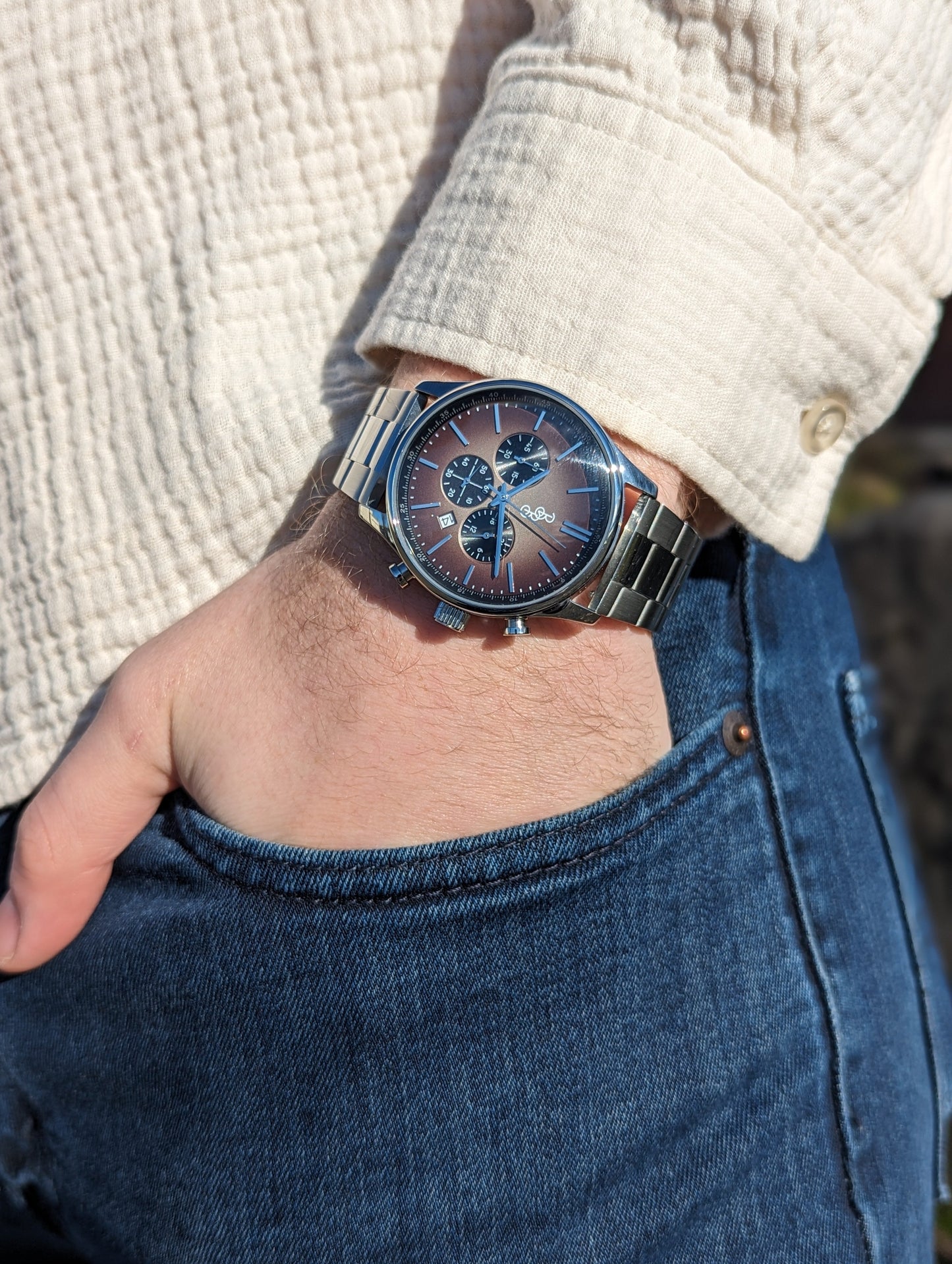 wristwatch Brown Retro Chronograph