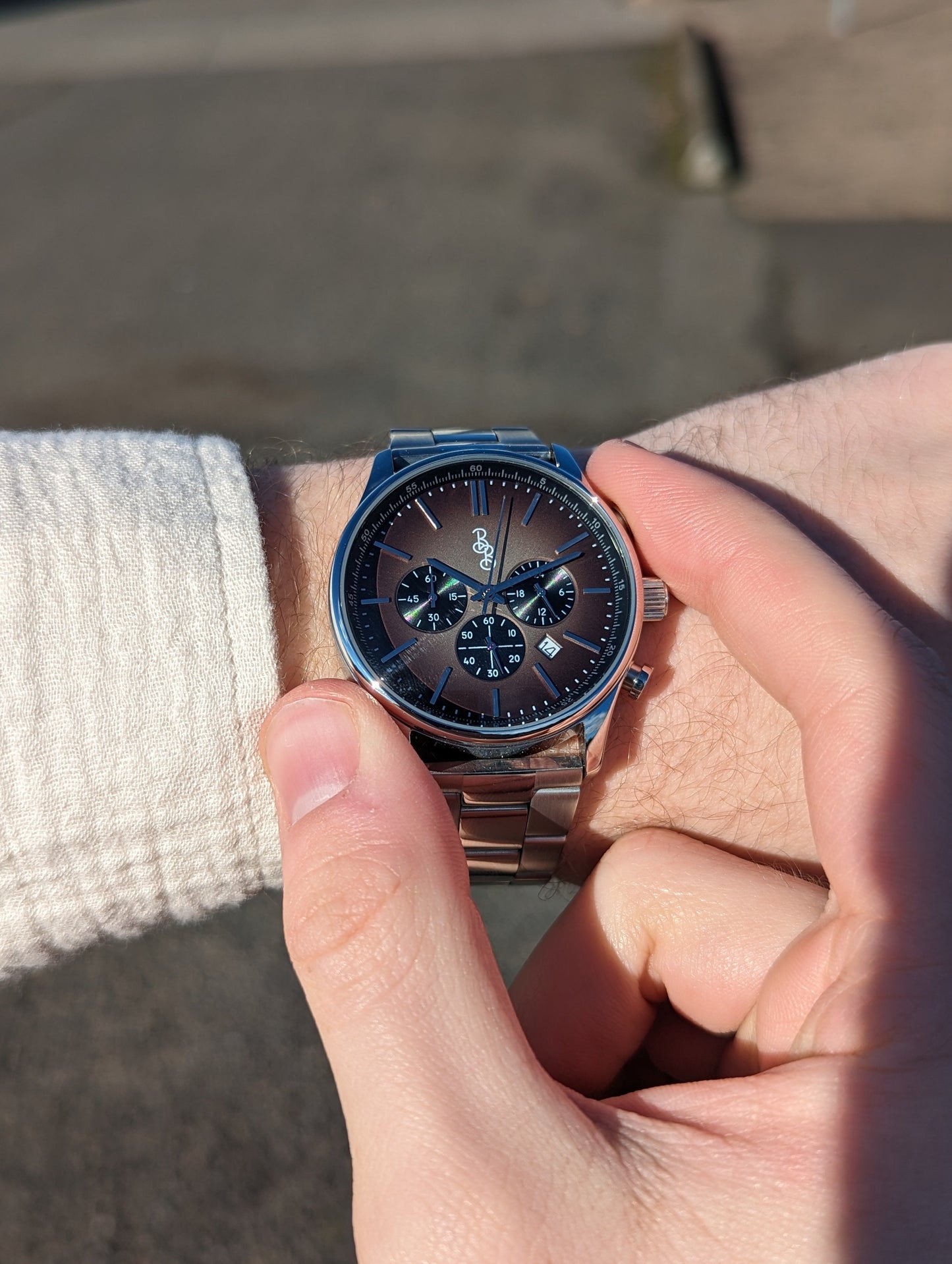 wristwatch Brown Retro Chronograph