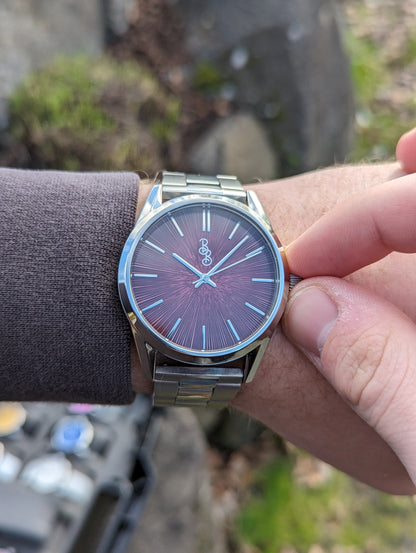wristwatch Burgundy Sunburst Watch