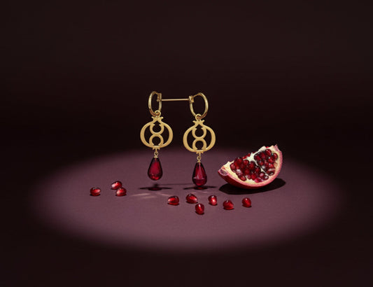 Pomegranate Gold Earrings