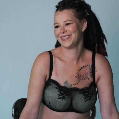 Kim High Neck Sheer Lace Underwire Bra