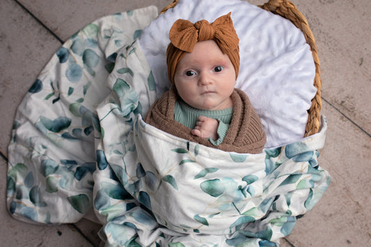 Eucalyptus Embrace Minky Blanket for baby