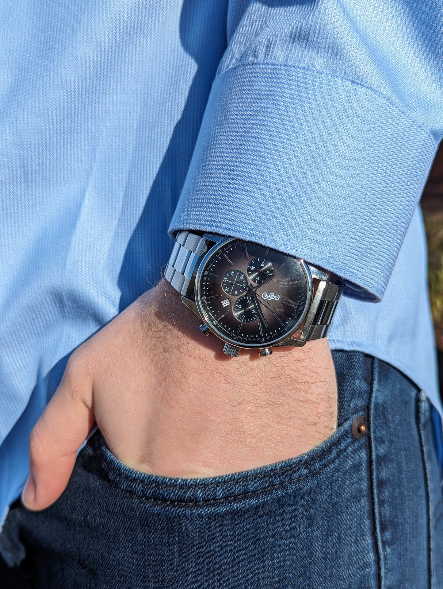 wristwatch Gray Retro Chronograph