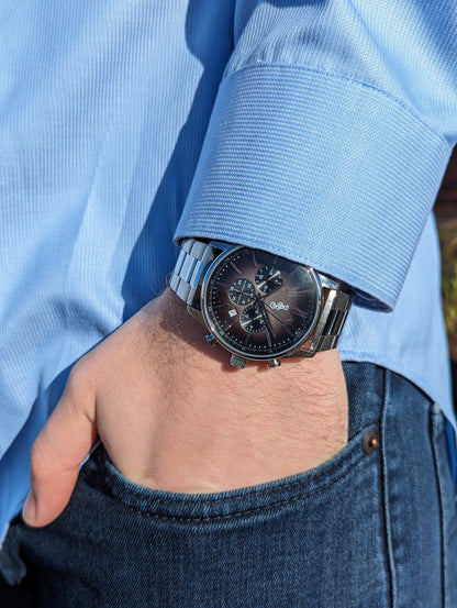 wristwatch Gray Retro Chronograph
