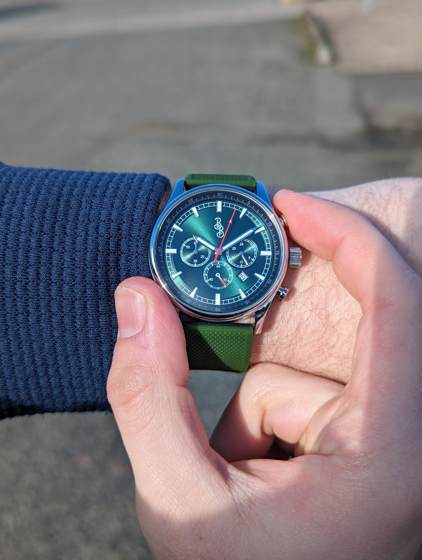 wristwatch Green Sport Chronograph