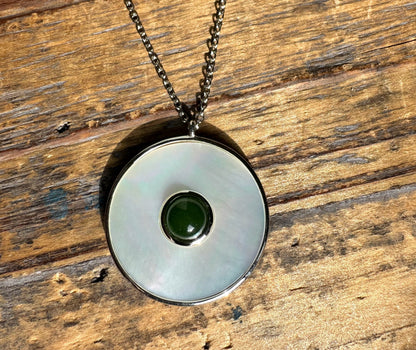 Charms & Pendants jewelry Canadian Jade and Mother of Pearl Pendant - 4118