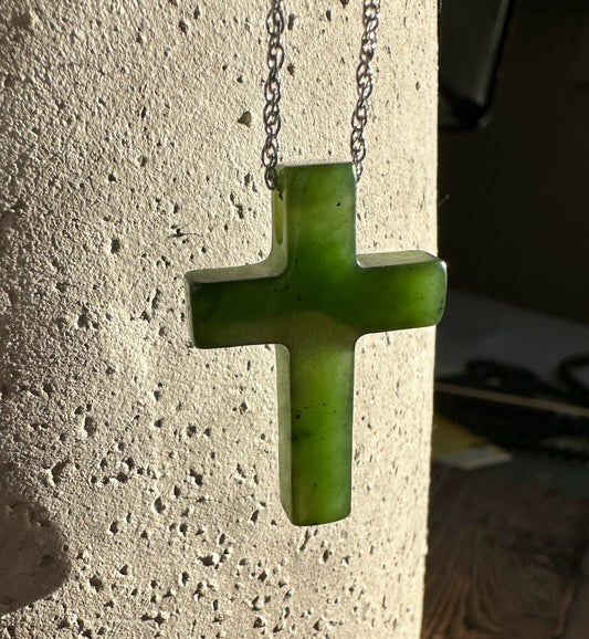 Charms & Pendants jewelry Jade Cross Pendant, 30mm