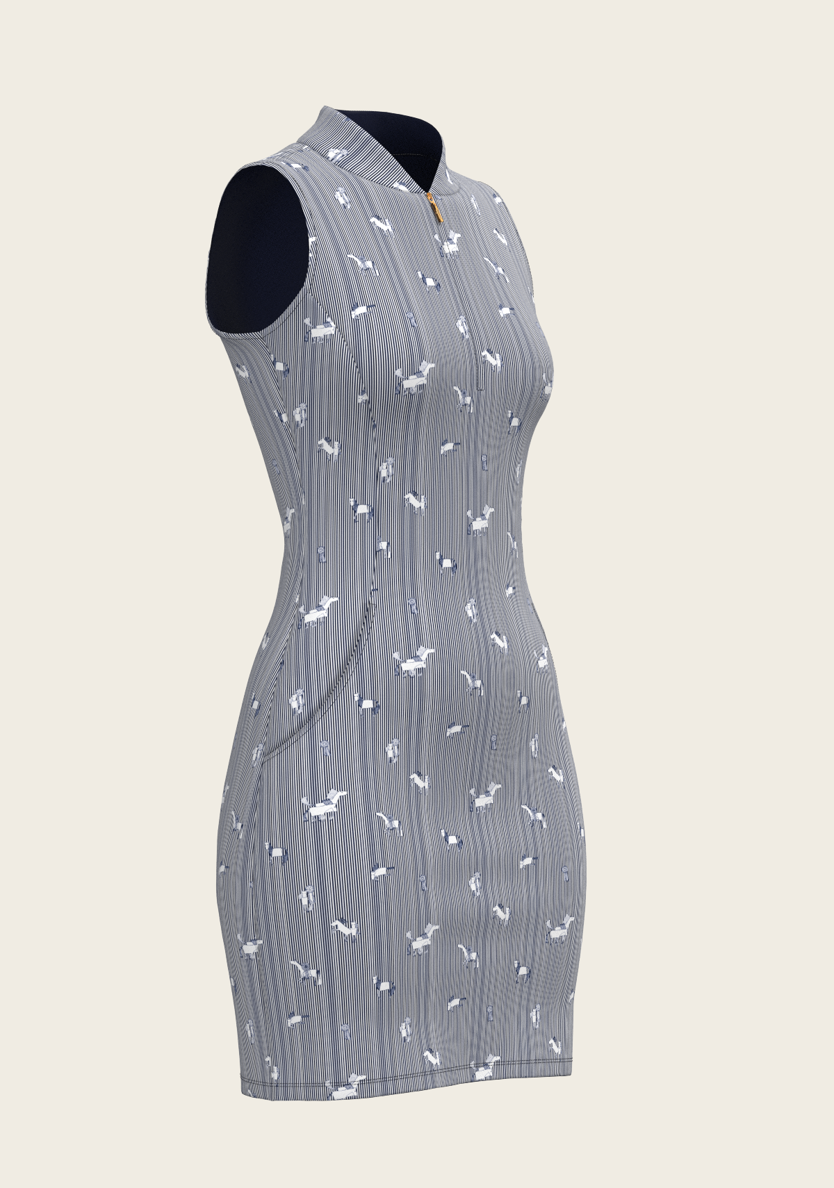 Navy Stripes Golf Dress