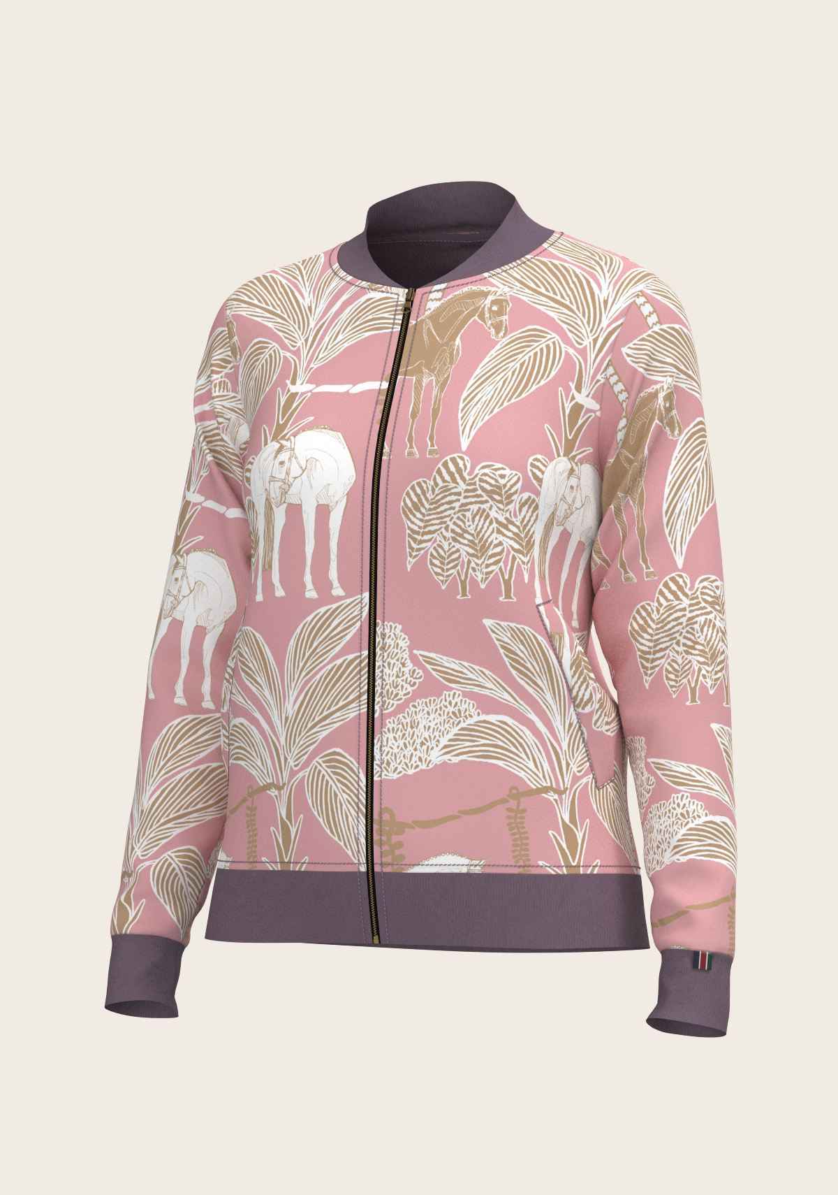  Poppy Seed Island Horses Reversible Jacket