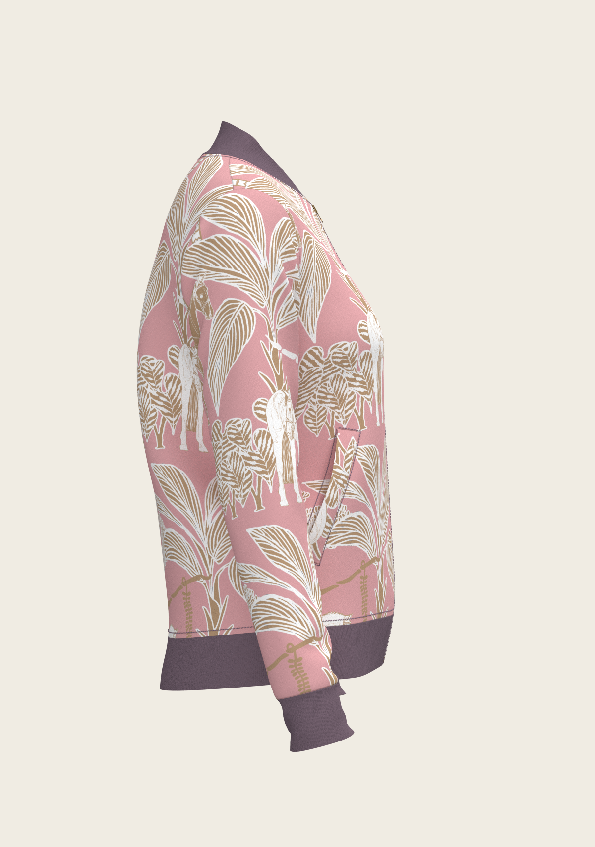  Poppy Seed Island Horses Reversible Jacket