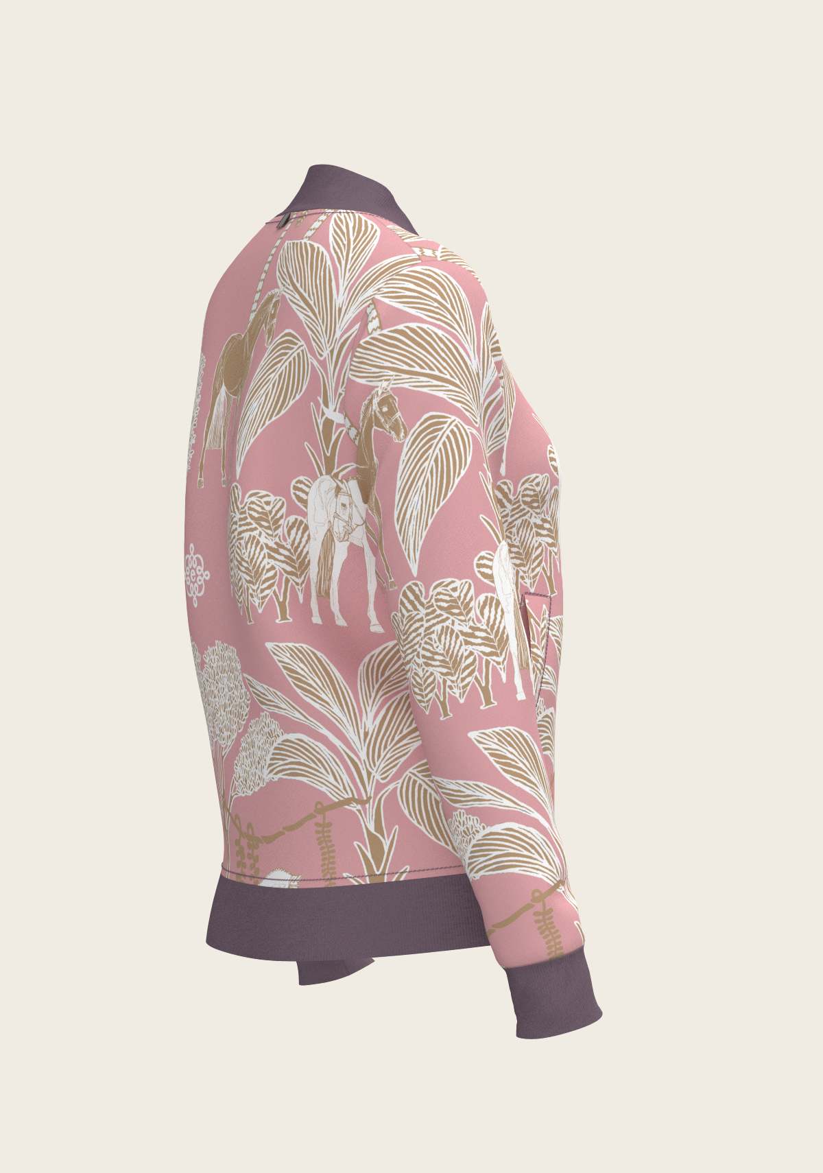  Poppy Seed Island Horses Reversible Jacket