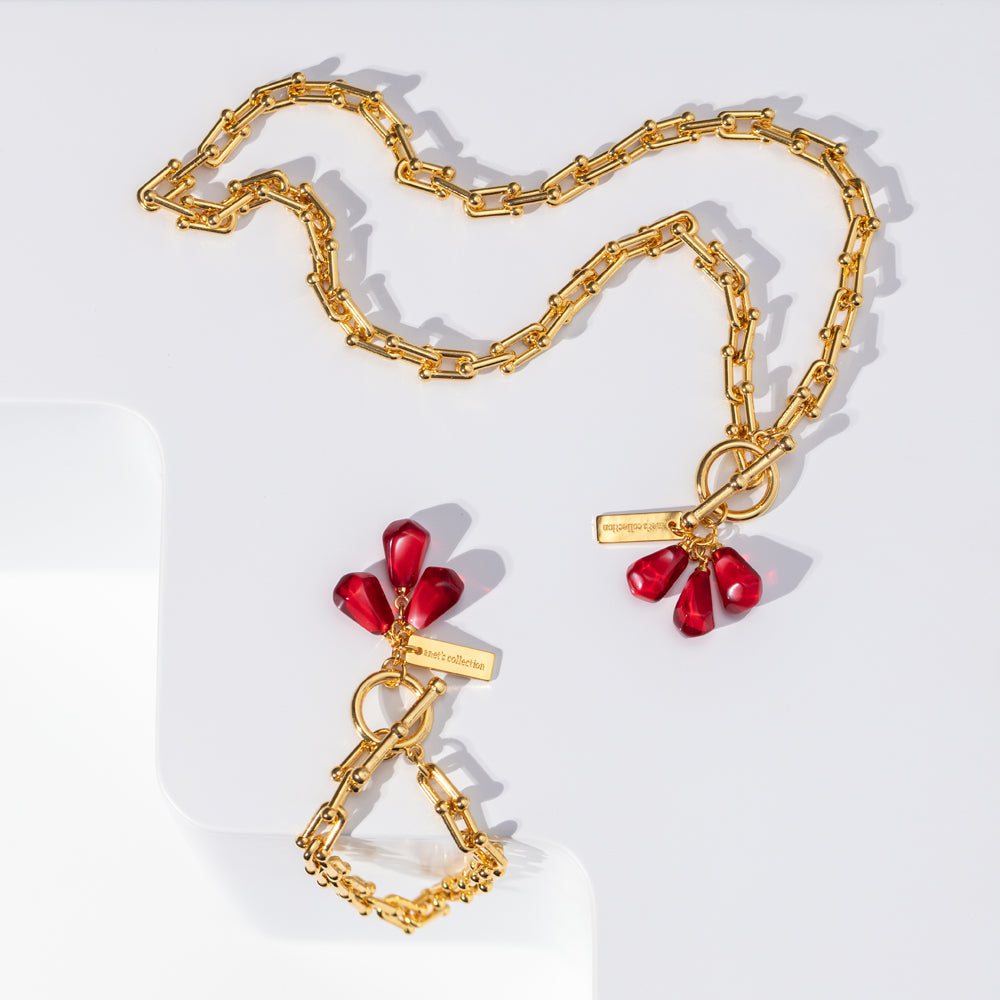 Pomegranate Seeds Bracelet – 18K Gold Plated, Armenian Heritage