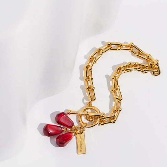 Pomegranate Seeds Bracelet – 18K Gold Plated, Armenian Heritage