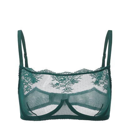 Kim High Neck Sheer Lace Underwire Bra