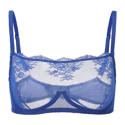 Kim High Neck Sheer Lace Underwire Bra