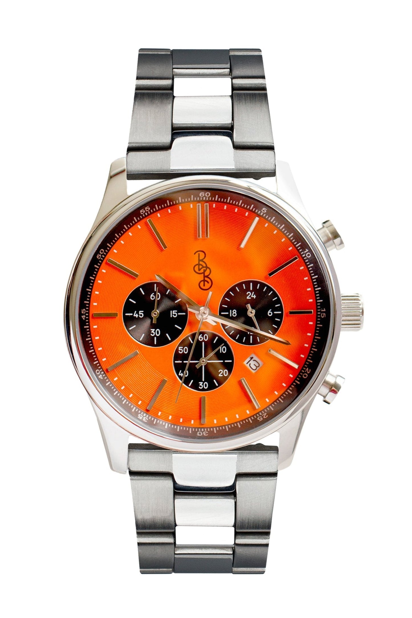 wristwatch Orange and Black Chronograph