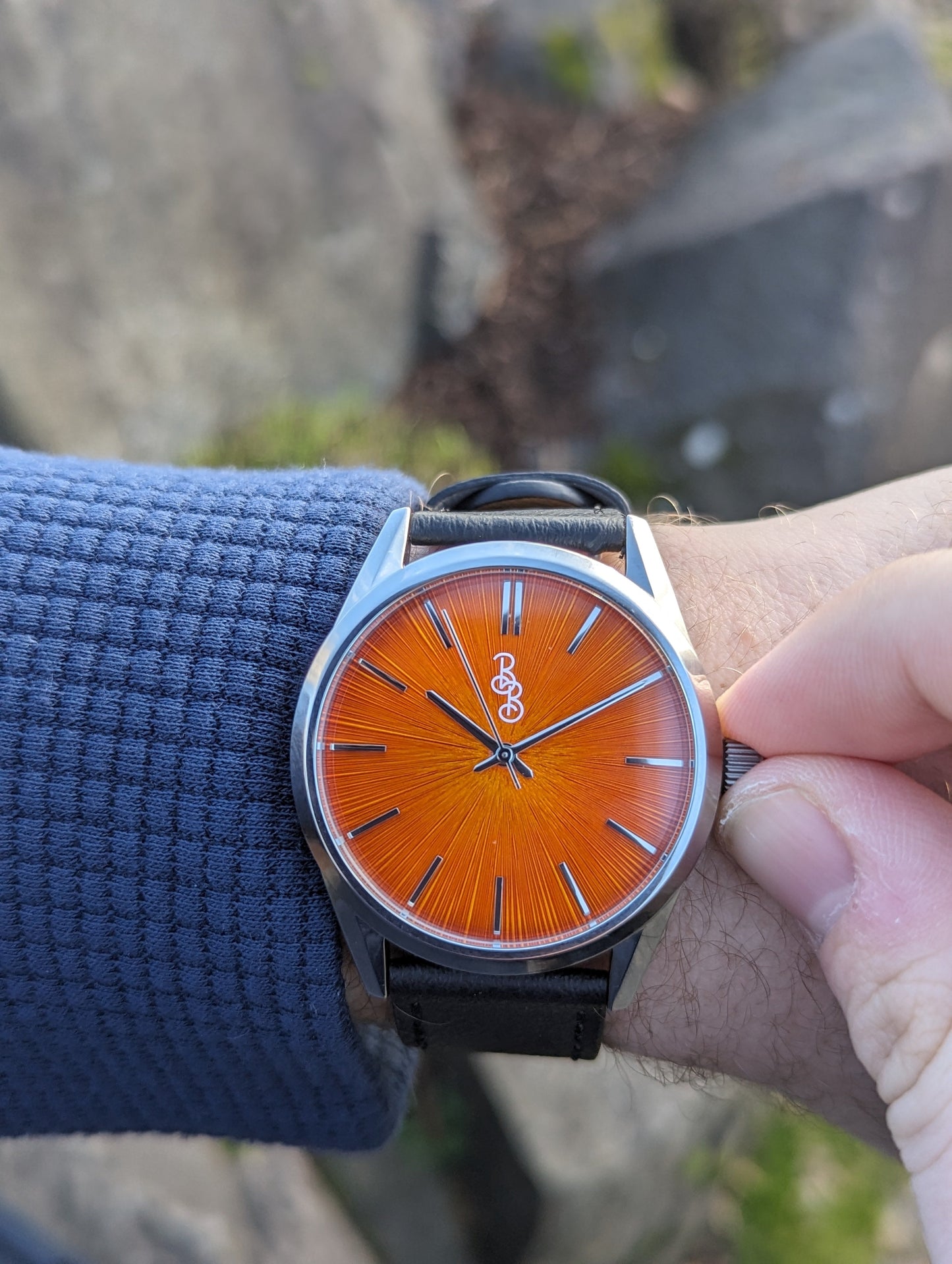 wristwatch Orange Sunburst Watch