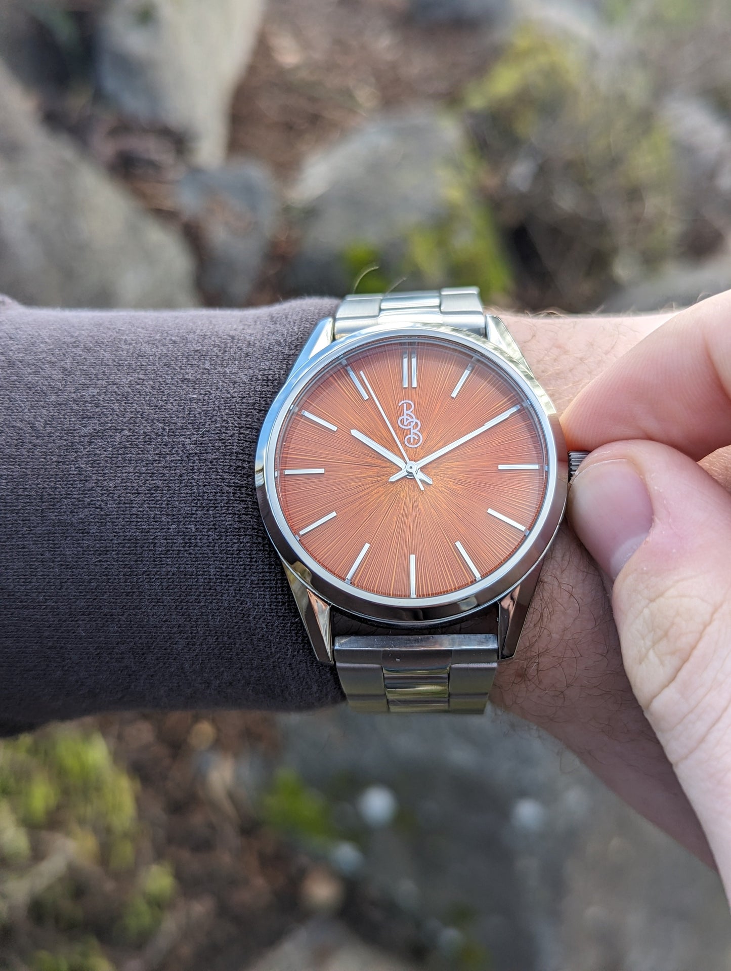 wristwatch Orange Sunburst Watch