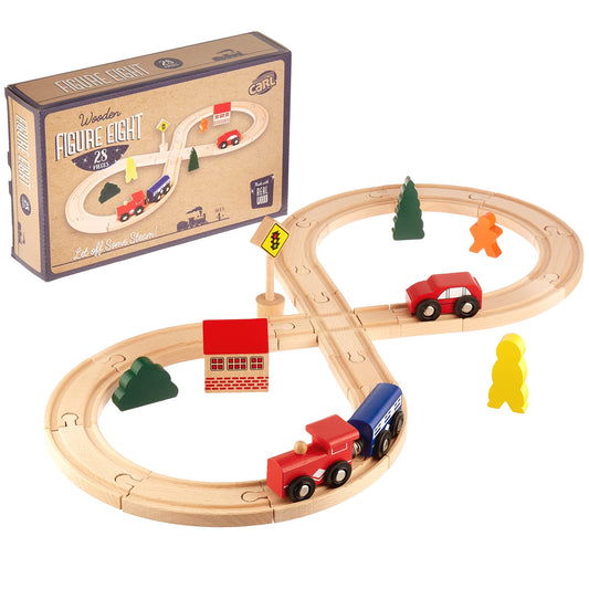 Toys play Figure 8 Wooden Train Set