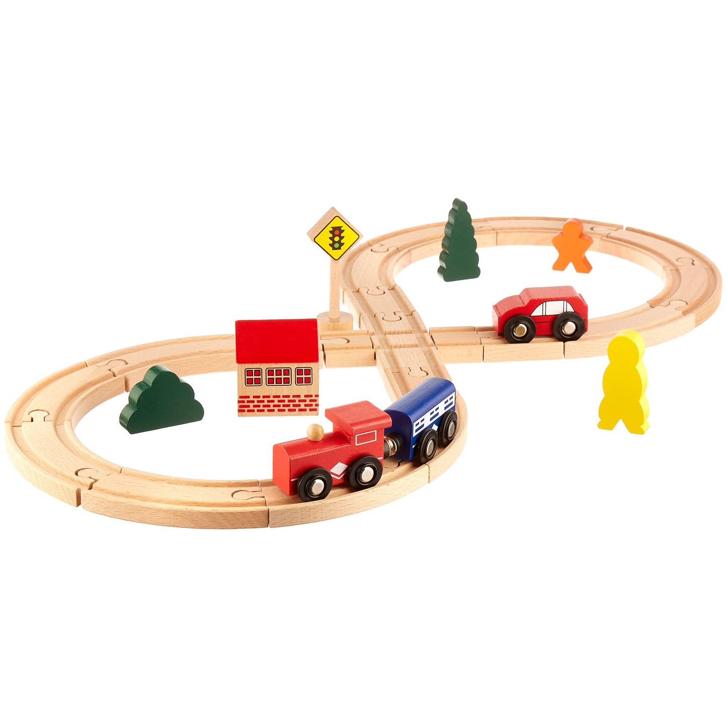Toys play Figure 8 Wooden Train Set