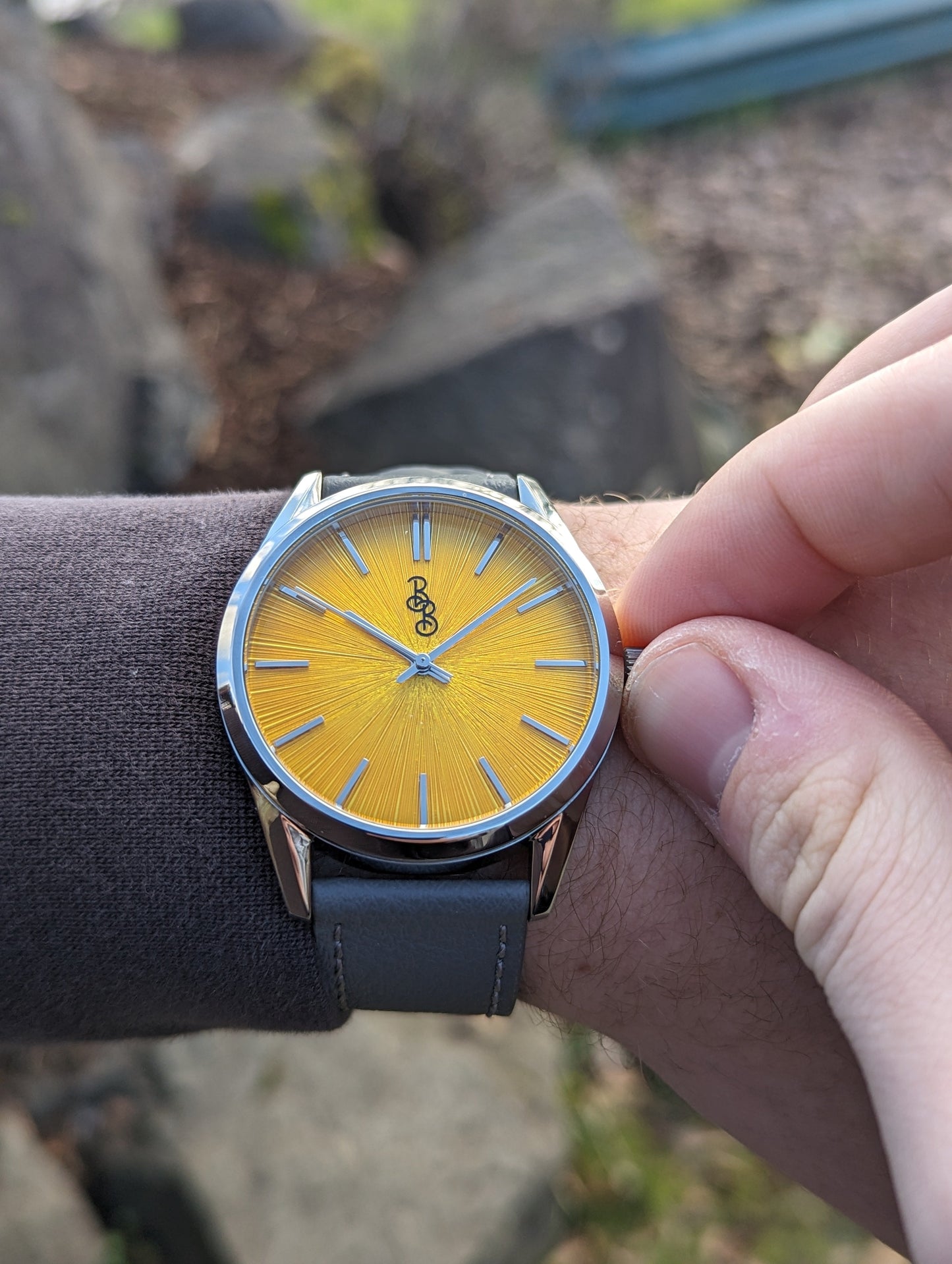 wristwatch Yellow Sunburst Watch
